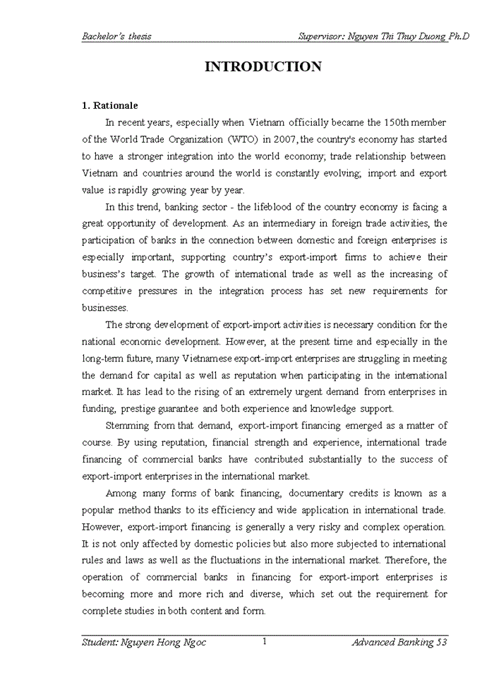 image for page Activities of export and import financing by using documentary credits at Vietnam Joint Stock Commercial Bank For Industry and Trade – Thanh Xuan Branch