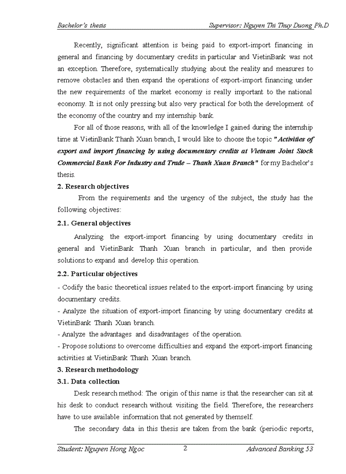 image for page Activities of export and import financing by using documentary credits at Vietnam Joint Stock Commercial Bank For Industry and Trade – Thanh Xuan Branch