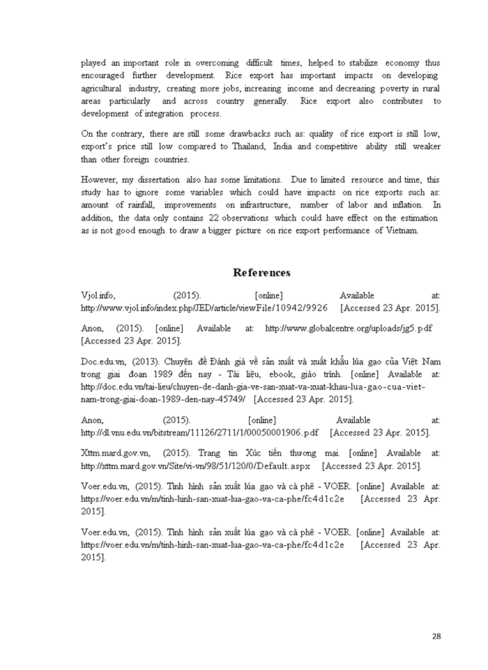 image for page Discuss on economic analysis of determinants of rice export in vietnam from 1990-2013