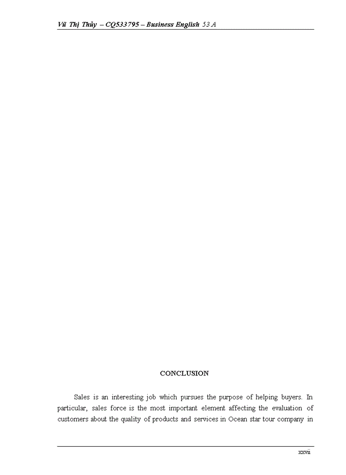 image for page Assessing sales capability of salespeople in ocean star tour joint stock company