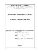 Accounting for sales and business performance at petrolimex retail enterprise sector i
