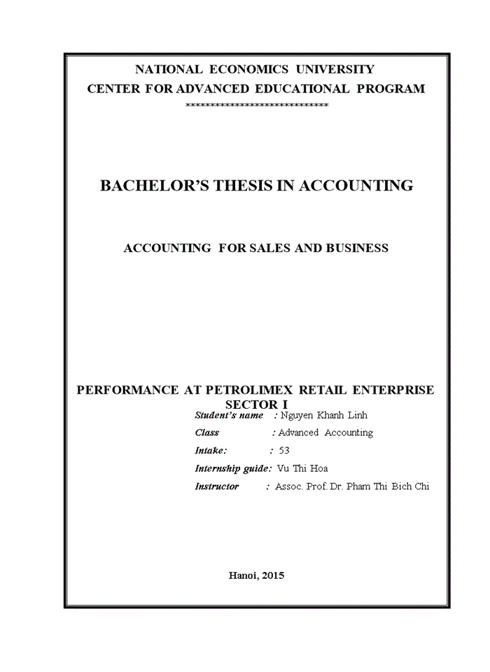 image for page Accounting for sales and business performance at petrolimex retail enterprise sector i