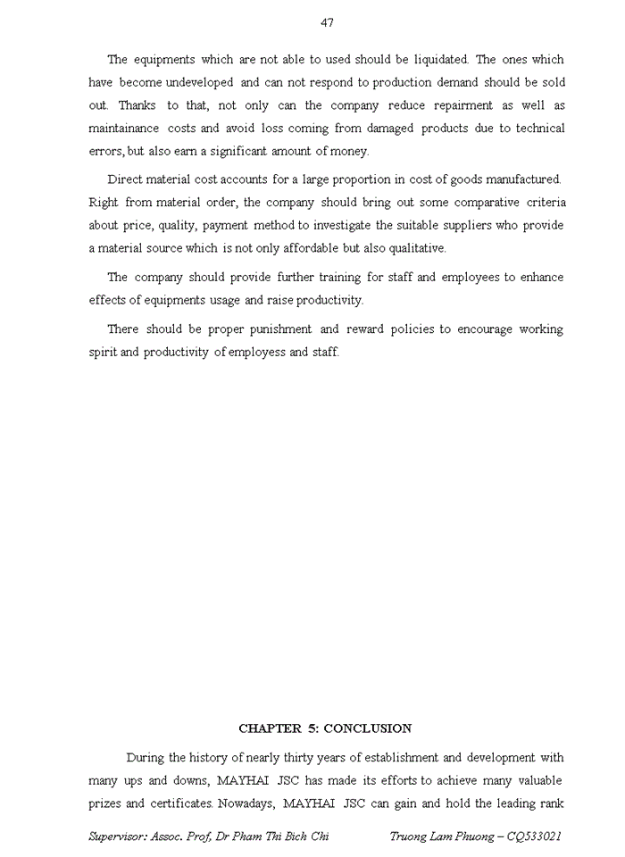 image for page Accounting for cost and cost of goods manufactured at mayhai joint stock company