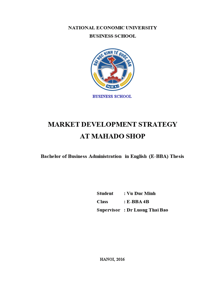Market development strategy at mahado shop