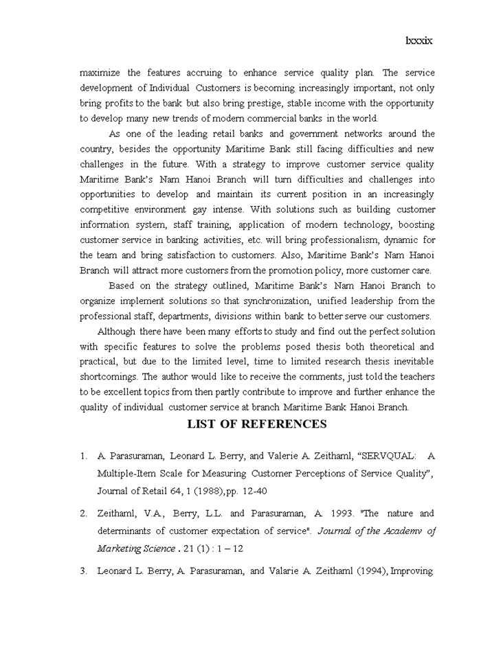 image for page Improving customer service quality for individual customers at nam hanoi branch of maritime bank