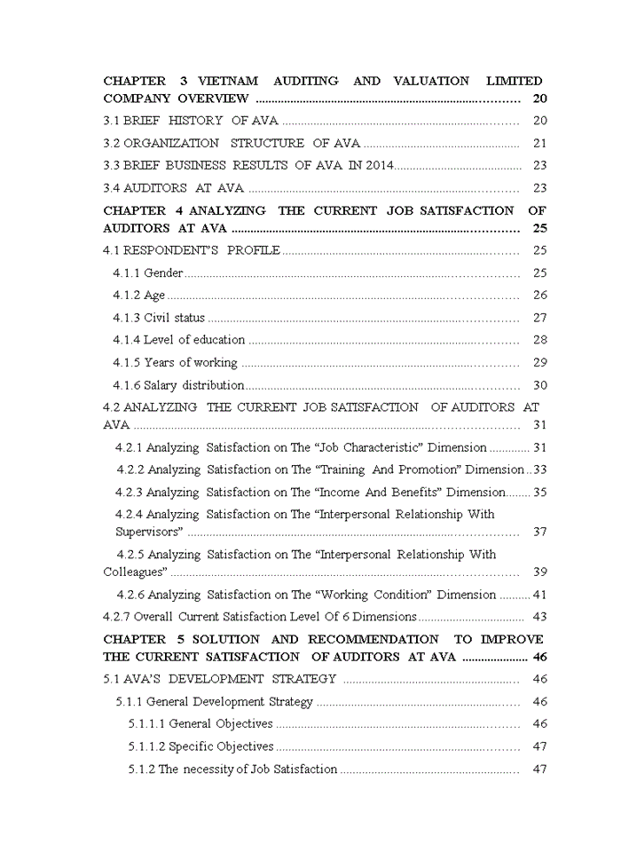 image for page Auditors’ job satisfaction at vietnam auditing and valuation limited company