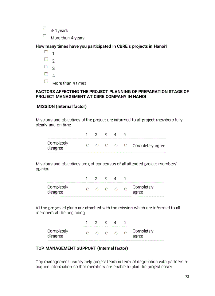 image for page Project planning for preparation stage of project management at cbre company in hanoi
