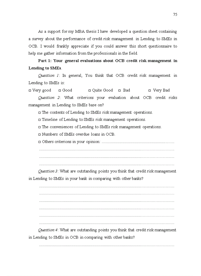 image for page Credit risk management in lending to SMEs at OCB