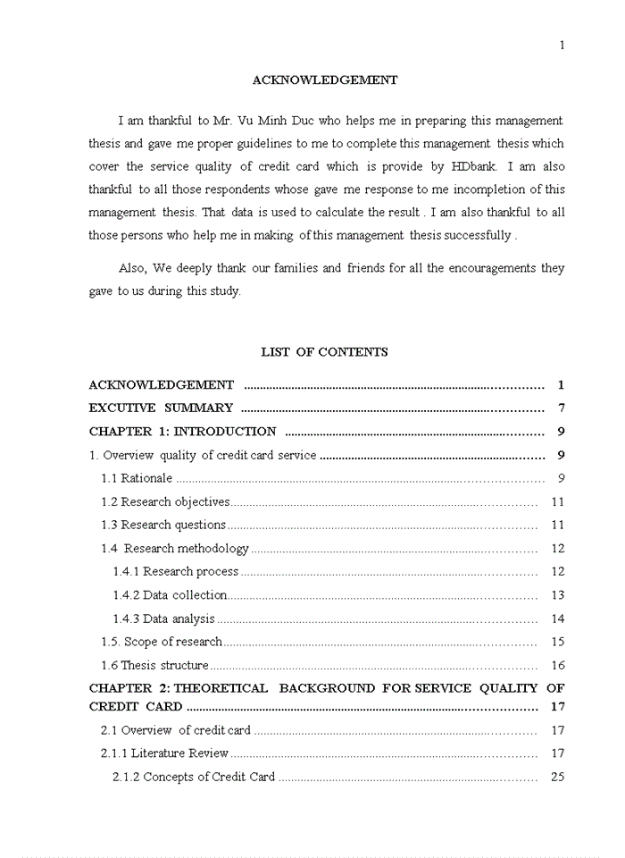 image for page Assessing quality credit card service in HDbank- Hoan Kiem Branch
