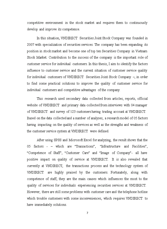 image for page Improving customer service quality for individual customers at vndirect securities joint stock company