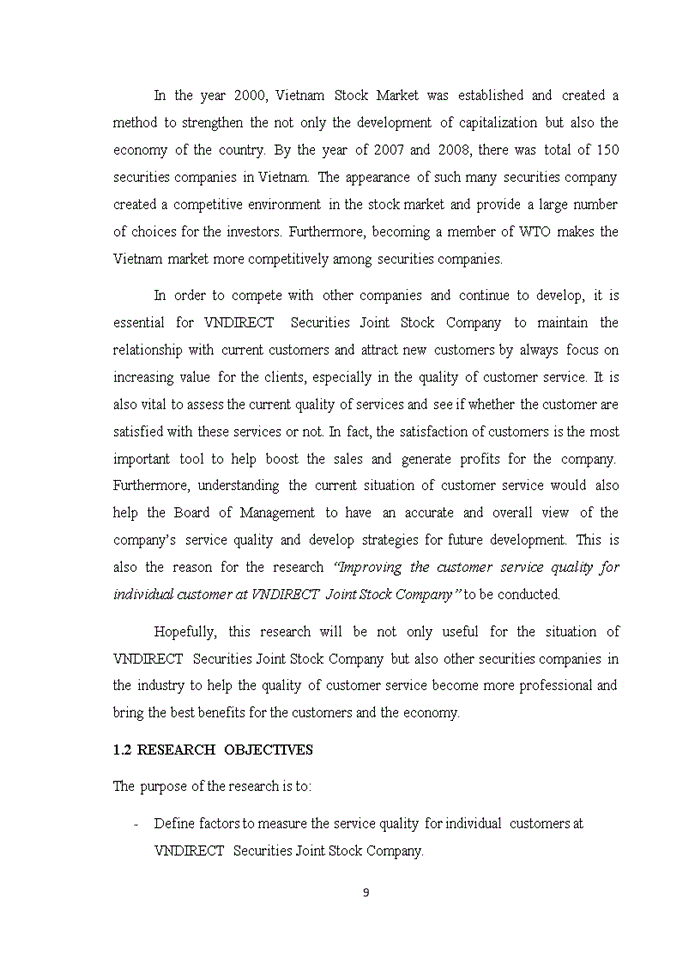 image for page Improving customer service quality for individual customers at vndirect securities joint stock company