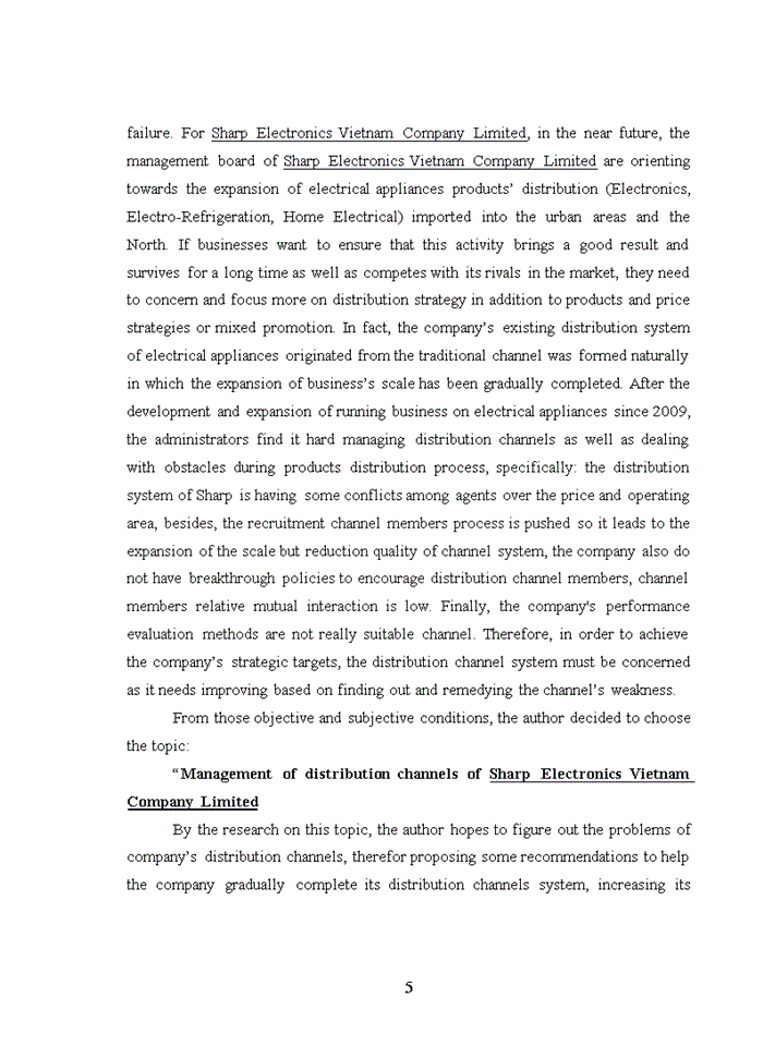 image for page Management of distribution channels of sharp electronics viet nam company limited