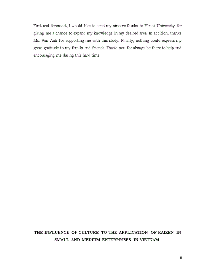 image for page The influence of culture to the application of kaizen in small and medium enterprises in vietnam