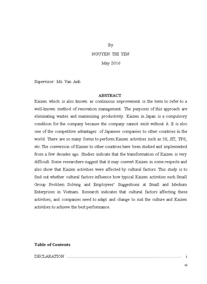 image for page The influence of culture to the application of kaizen in small and medium enterprises in vietnam