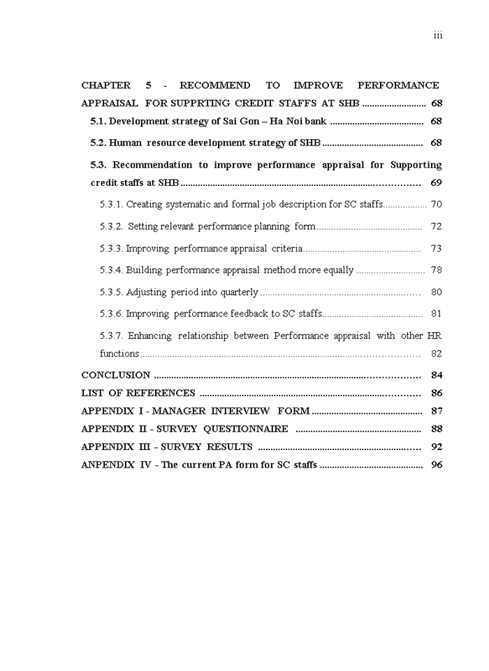 image for page Improving performance appraisal for supporting credit staffs at saigon hanoi commercial joint stock bank (shb)