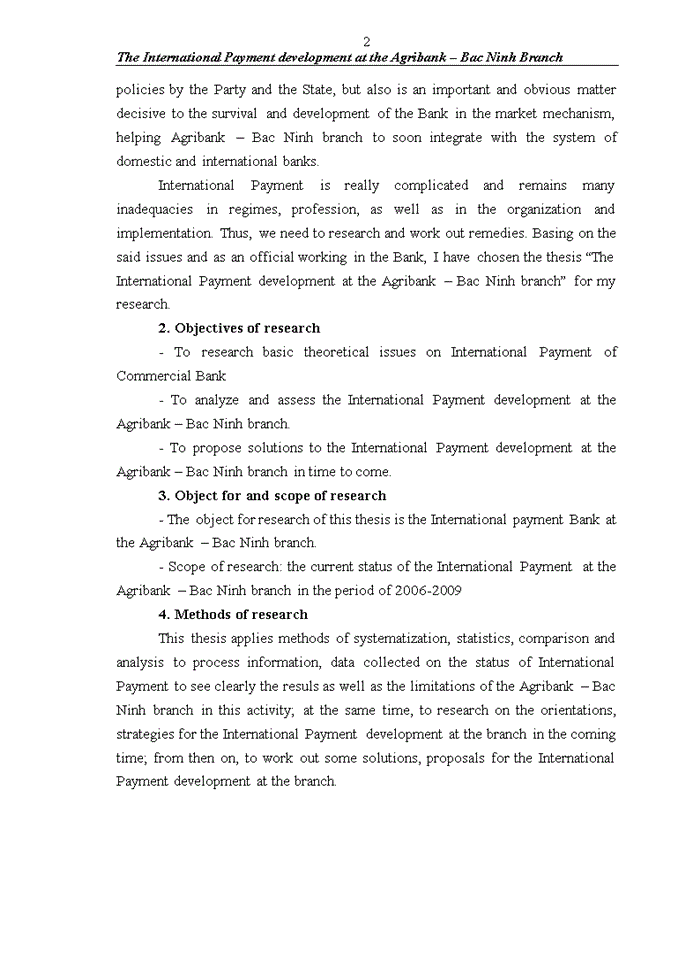 image for page The International Payment development at the Agribank – Bac Ninh Branch