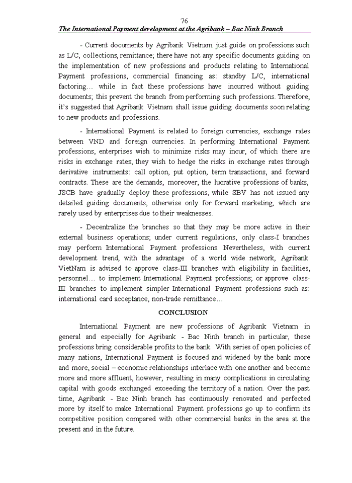 image for page The International Payment development at the Agribank – Bac Ninh Branch