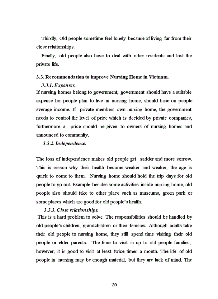 image for page Solution to reduce đisadvantages of nusing home in Vietnam and Recommendation