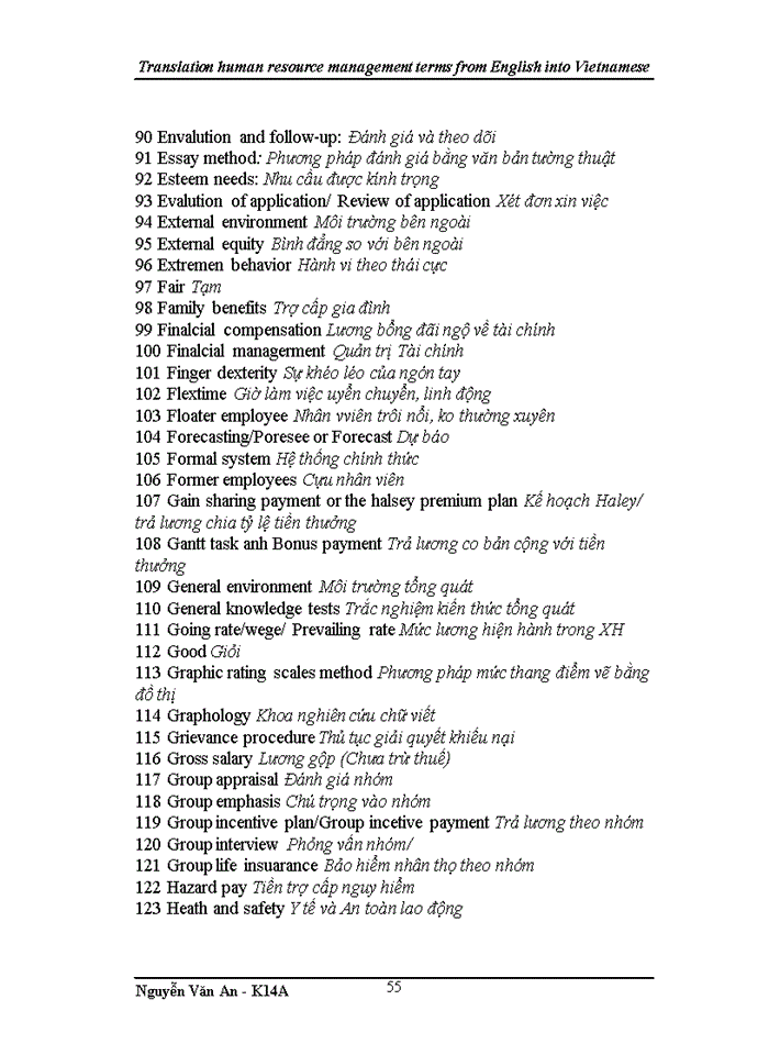 image for page Translation human resource management terms from English into Vietnamese