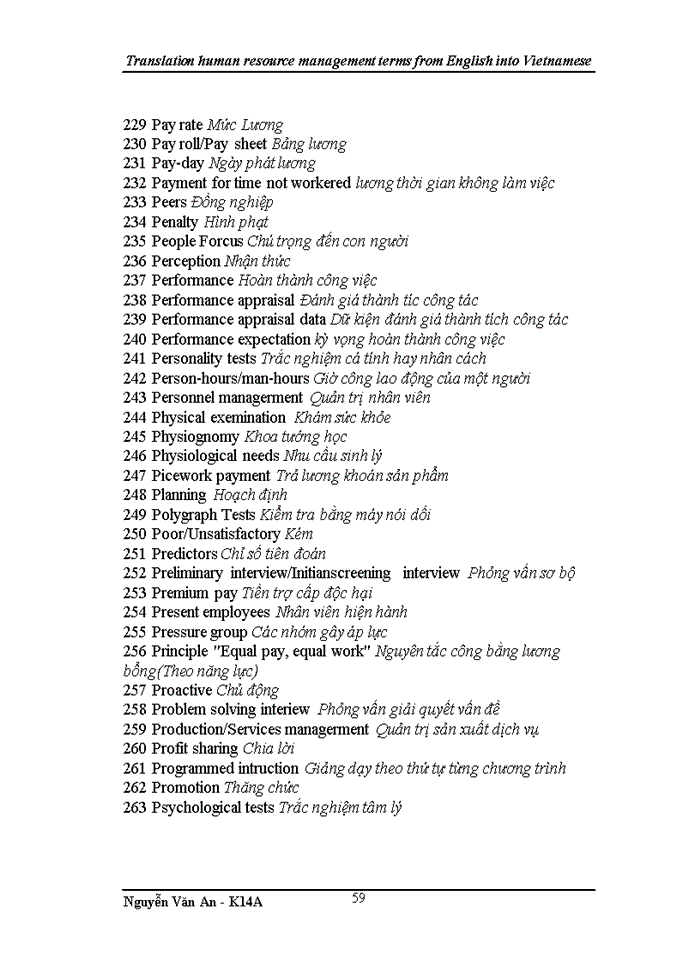 image for page Translation human resource management terms from English into Vietnamese