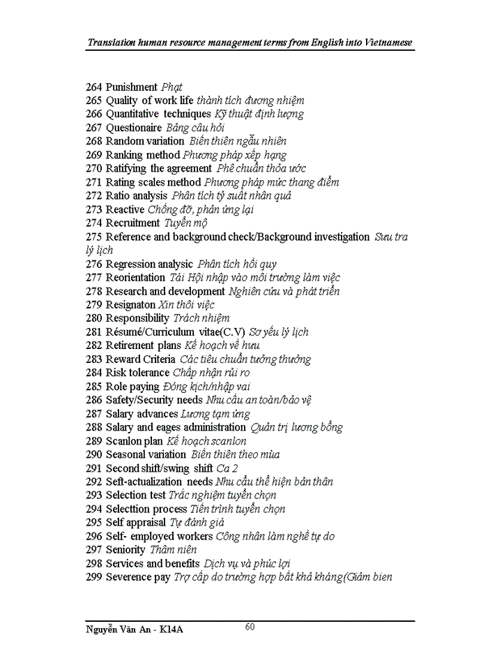 image for page Translation human resource management terms from English into Vietnamese