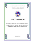 Recomemdations to enhance international payment by l/c in sai gon – ha noi joint stock commercial bank, thai ha sub-branch