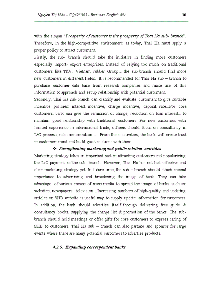 image for page Recomemdations to enhance international payment by l/c in sai gon – ha noi joint stock commercial bank, thai ha sub-branch