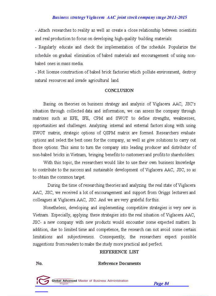 image for page Capstone project report business straegy of viglacera autoclaved aerated concrete joint stock company stage 2011 to 2015