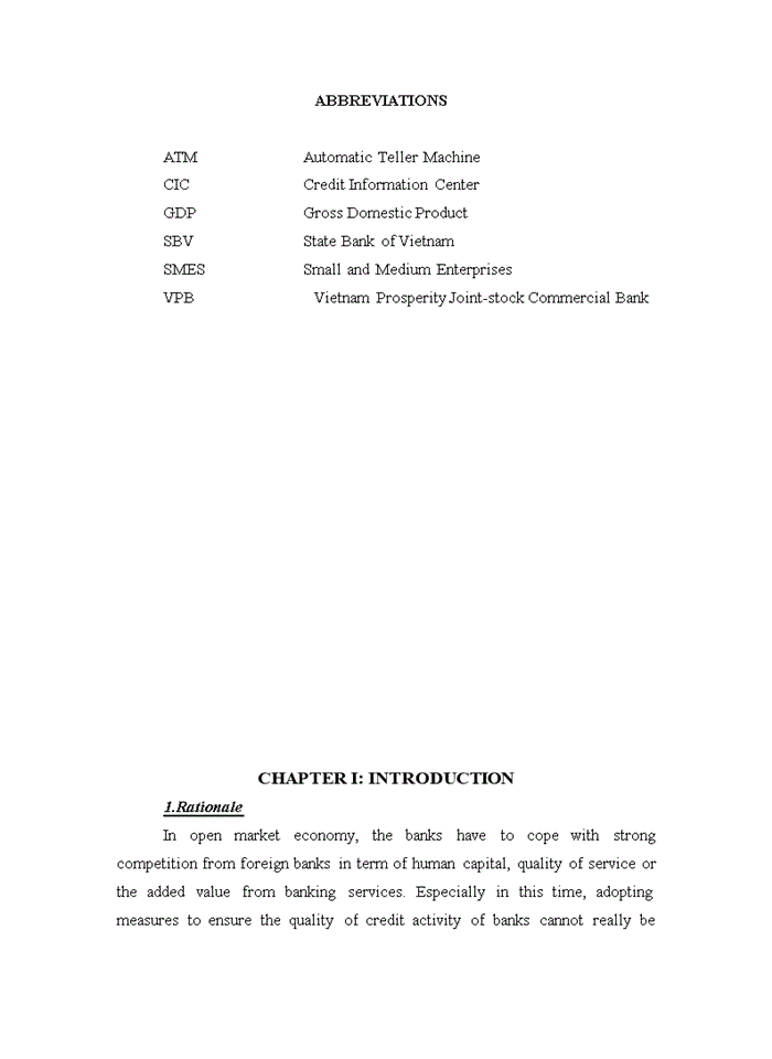 image for page Improving the efficiency of short– term credit at vp bank – dong do branch