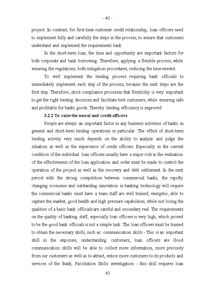 image for page Improving the efficiency of short– term credit at vp bank – dong do branch