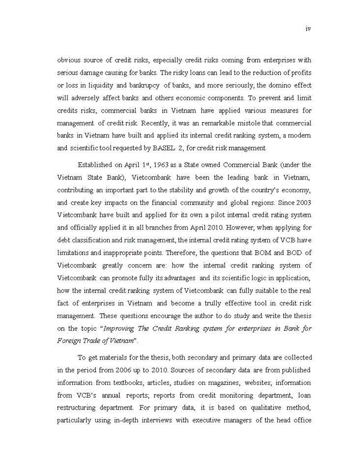 image for page Improving The Credit Ranking system for enterprises in Bank for Foreign Trade of Vietnam