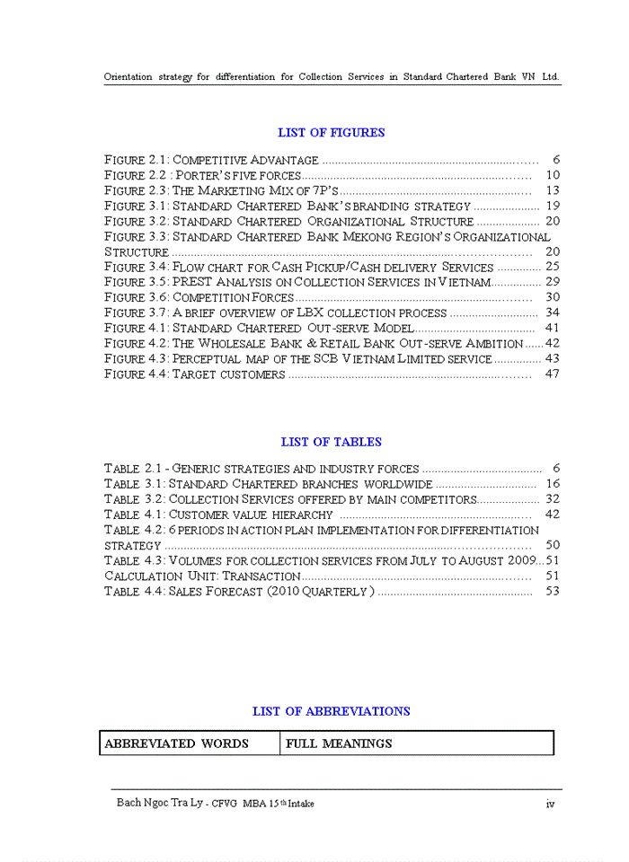 image for page Orientation strategy for differentiation for Collection Services in Standard Chartered Bank VN Ltd.