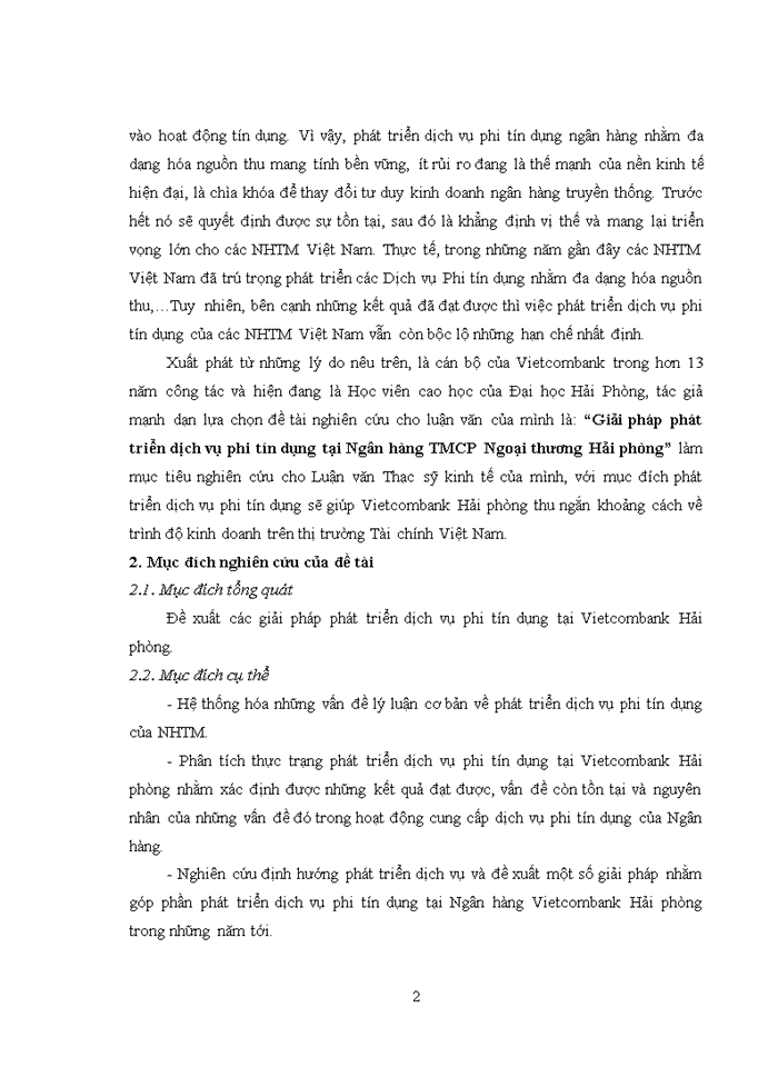 image for page Giải pháp phát triển dịch vụ phi tín dụng tại Ngân hàng TMCP Ngoại thương Hải phòng