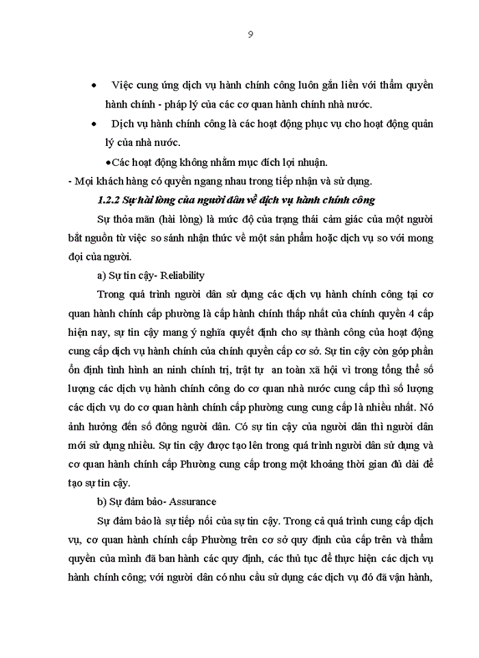 image for page Luận văn thạc sỹ kinh doanh và quản lý nghiên cứu các yếu tố cấu thành sự hài lòng của người dân đối với dịch vụ hành chính công tại phường Tương Mai, quận Hoàng Mai