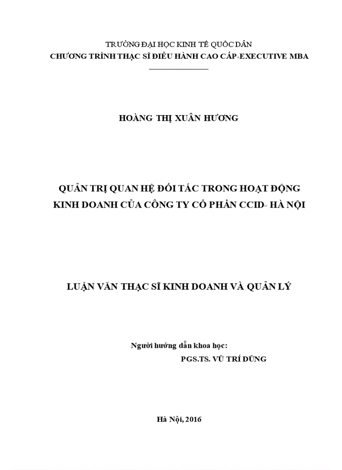 image for page Luận văn thạc sỹ kinh doanh và quản lý quản trị quan hệ đối tác trong hoạt động kinh doanh của công ty cổ phần CCID- HÀ NỘI