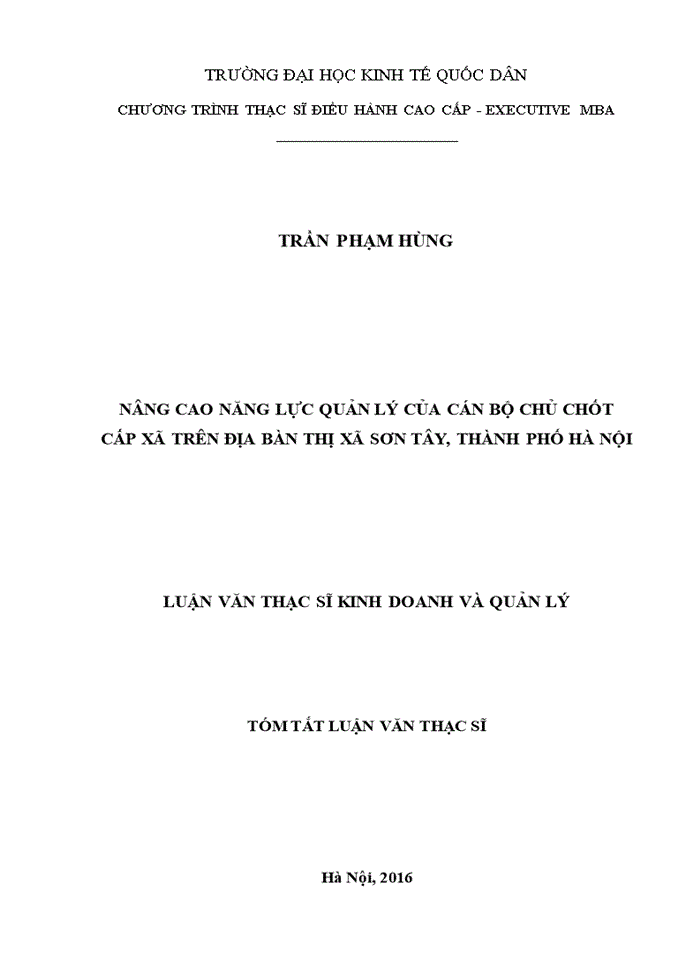 image for page Luận văn thạc sỹ kinh doanh và quản lý nâng cao năng lực quản lý của cán bộ chủ chốt cấp xã trên địa bàn thị xã sơn tây, thành phố hà nội
