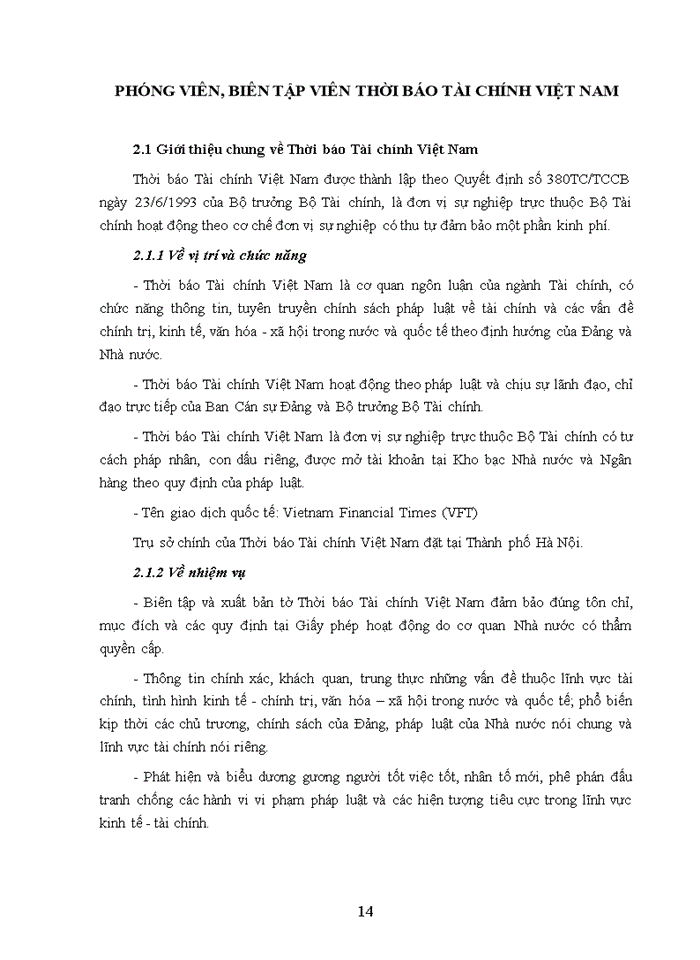 image for page Luận văn thạc sỹ kinh doanh và quản lý đánh giá sự hài lòng đối với công việc của phóng viên, biên tập viên thời báo tài chính Việt Nam