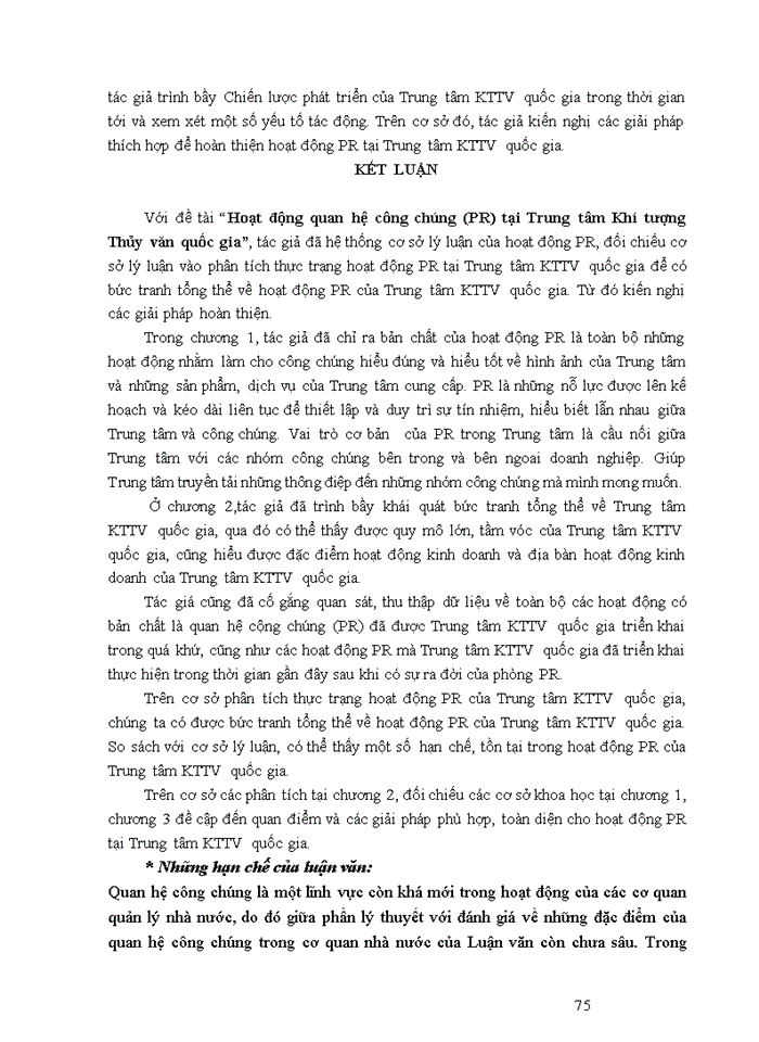 image for page Luận văn thạc sỹ kinh doanh và quản lý hoạt động quan hệ công chúng (pr) tại trung tâm khí tượng thủy văn quốc gia