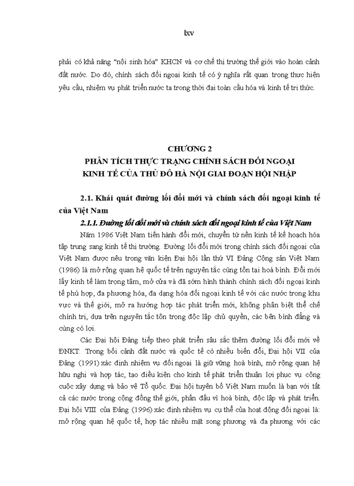 image for page Chính sách đối ngoại kinh tế trong thời kỳ hội nhập – nghiên cứu tại hà nội