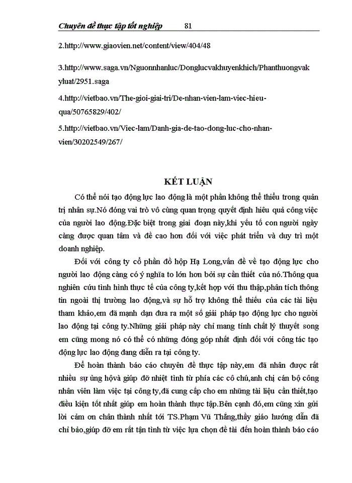 image for page Một số giải pháp hoàn thiện công tác tạo động lực cho người lao động tại Công ty cổ phần đồ hộp Hạ Long