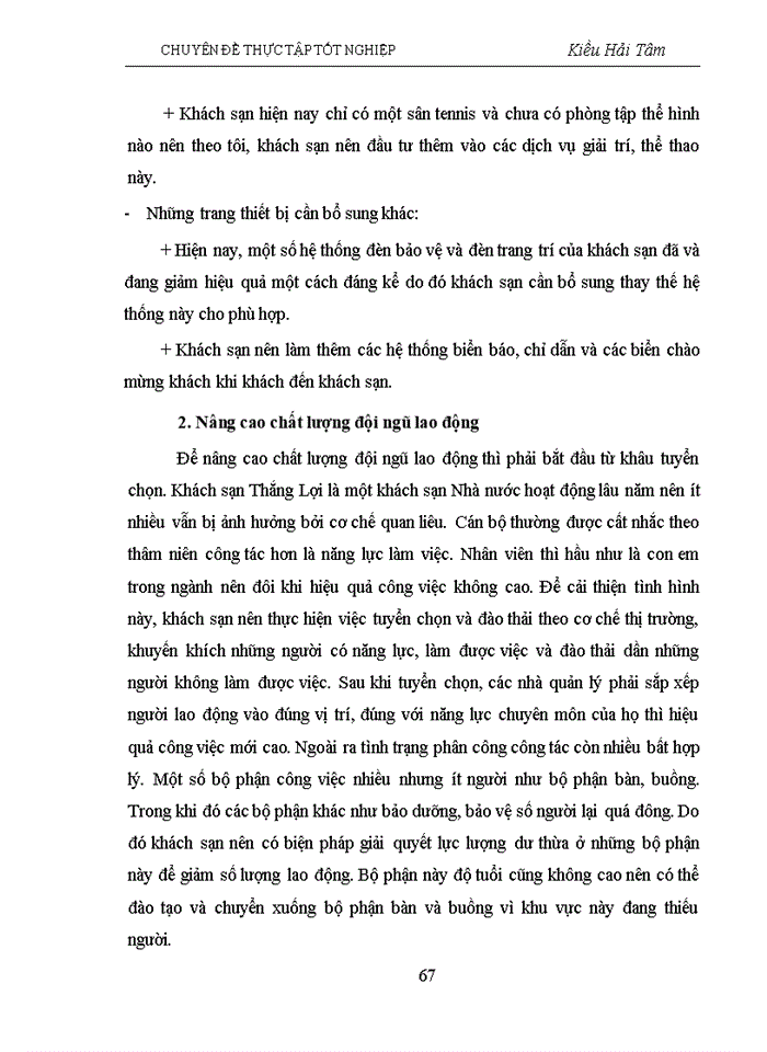 image for page Một số giải pháp về quản lý chất lượng dịch vụ tại khách sạn thắng lợi