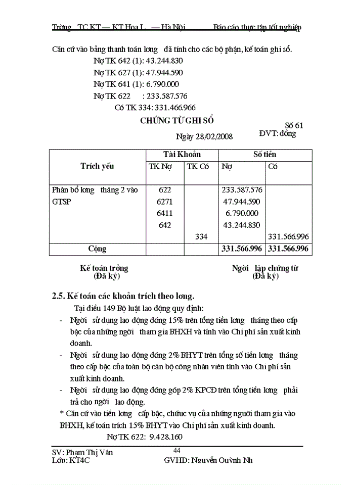 image for page Kế toán tiền lương và các khoản trích theo tiền lương tại Công ty cổ phần Xuân Thành