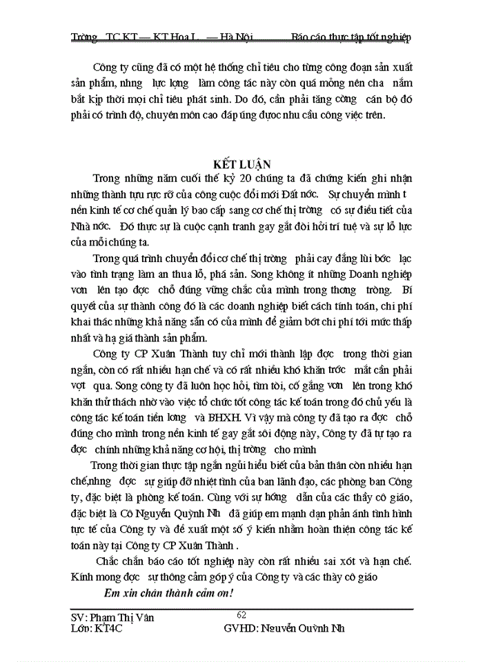 image for page Kế toán tiền lương và các khoản trích theo tiền lương tại Công ty cổ phần Xuân Thành