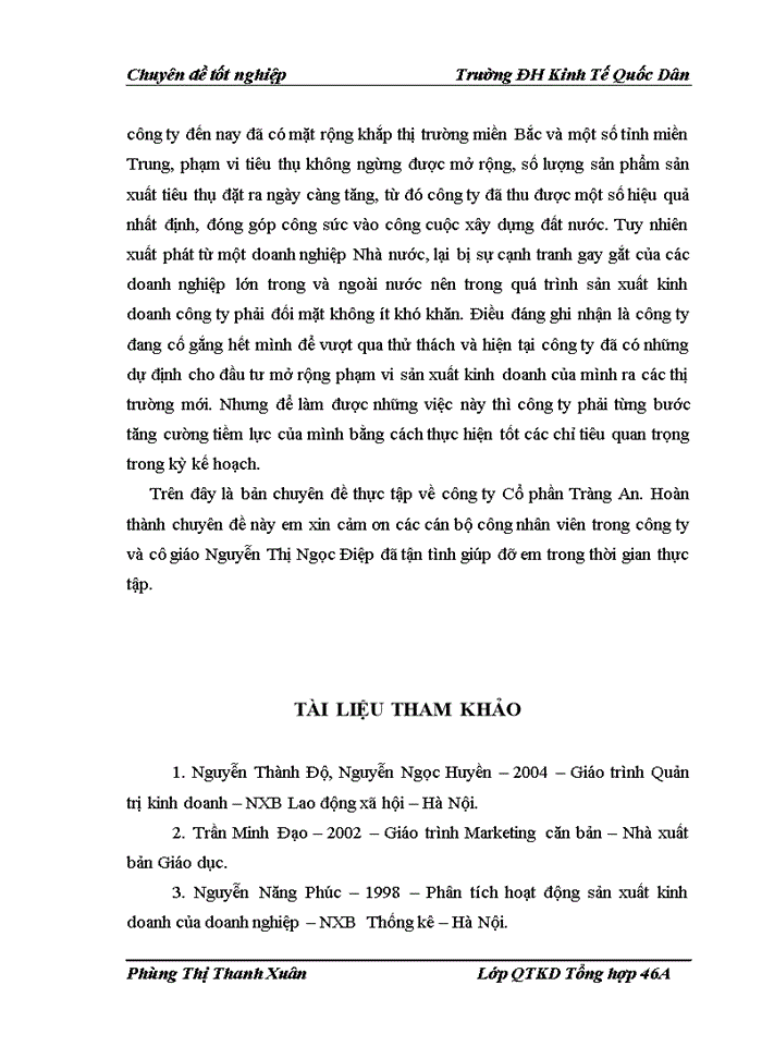 image for page Xây dựng tổ chức thực hiện kế hoạch và chương trình sản xuất của Công ty Cổ phần Tràng An