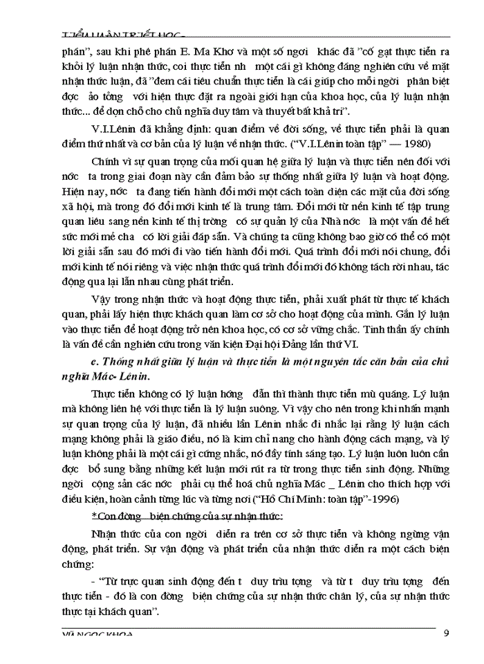 image for page Triết mác Trong thời kỳ đổi mới chúng ta khẳng định phải đổi mới tư duy lý luận trước khi đổi mới thực tiễn Anh hay vận dụng những tư tưởng cơ bản của triết học Macxit để giải thích cho luận điểm trên