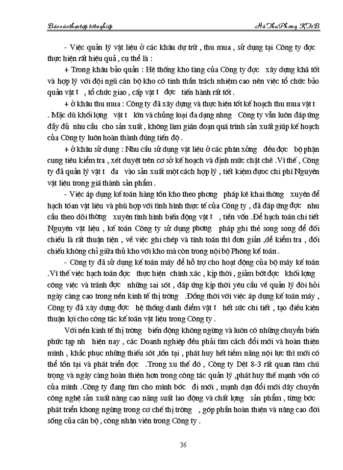 image for page Tổ chức Kế toán Nguyên vật liệu tại Công ty Dệt 8-3