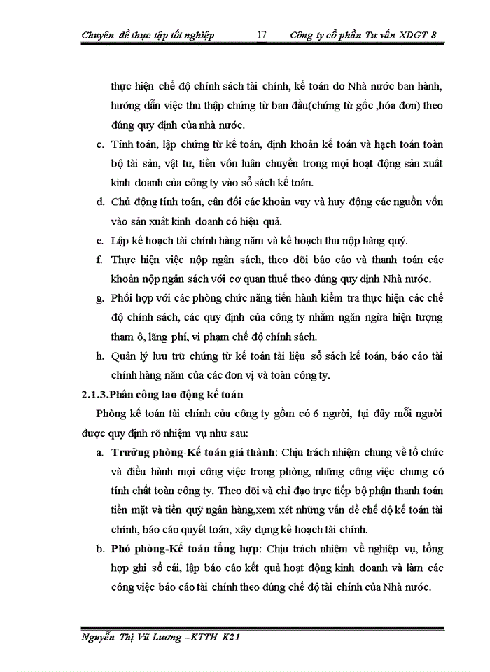 image for page Tổ chức bộ máy Kế toán và hệ thống Kế toán tại Công ty cổ phần Tư vấn Xây dựng giao thông 8
