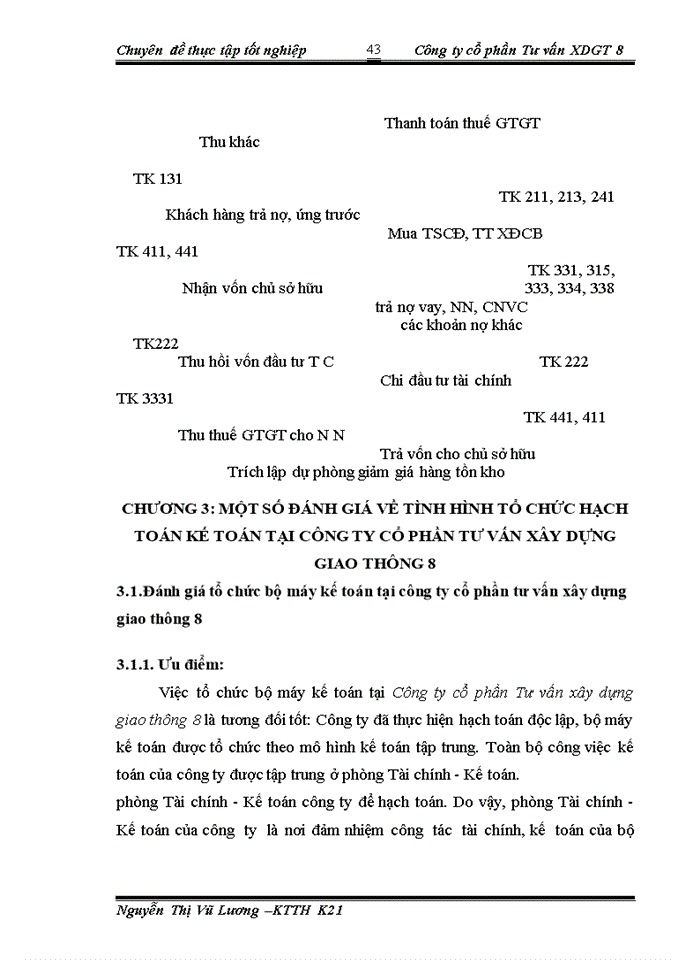 image for page Tổ chức bộ máy Kế toán và hệ thống Kế toán tại Công ty cổ phần Tư vấn Xây dựng giao thông 8