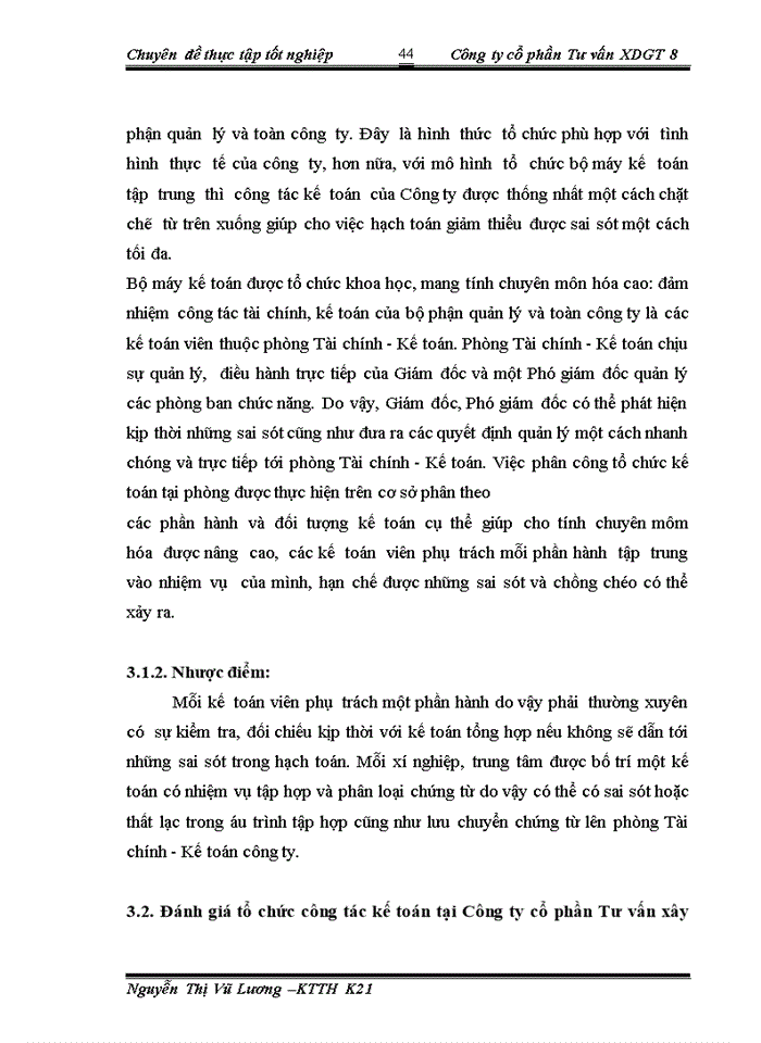 image for page Tổ chức bộ máy Kế toán và hệ thống Kế toán tại Công ty cổ phần Tư vấn Xây dựng giao thông 8