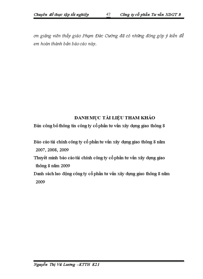 image for page Tổ chức bộ máy Kế toán và hệ thống Kế toán tại Công ty cổ phần Tư vấn Xây dựng giao thông 8